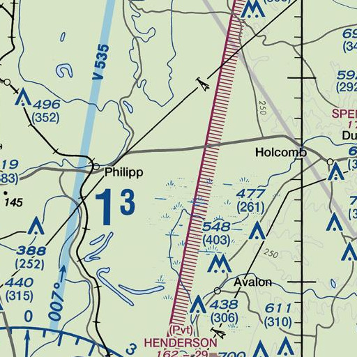 FAA VFR chart of Blackhawk Bayou, MS