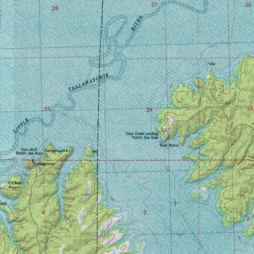 USGS 24K topo map of Clear Creek, MS