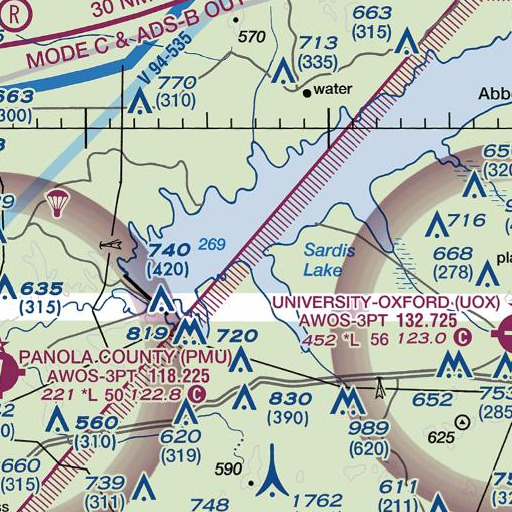 FAA VFR chart of Clear Creek, MS
