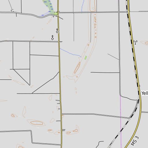 OpenTopoMap map of Fowler Creek, MS