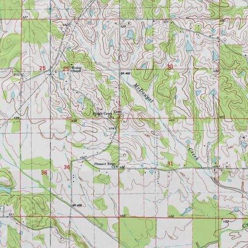 USGS 24K topo map of Hinkle School, MS