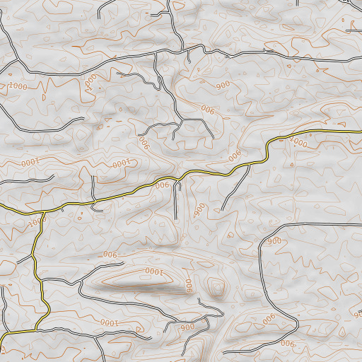 OpenTopoMap map of Odell Ford, AR
