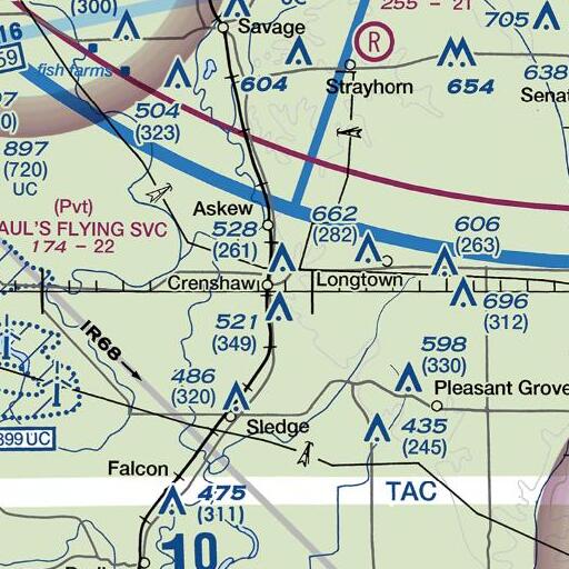 FAA VFR chart of Nelson Branch, MS