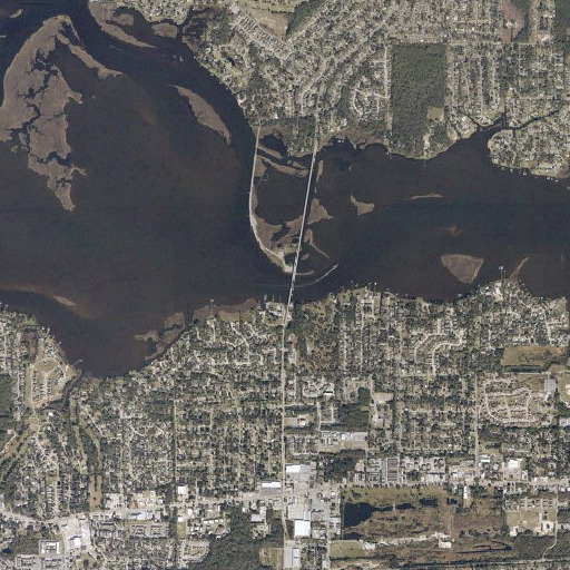 Aerial imagery of Pops Ferry Bridge, MS