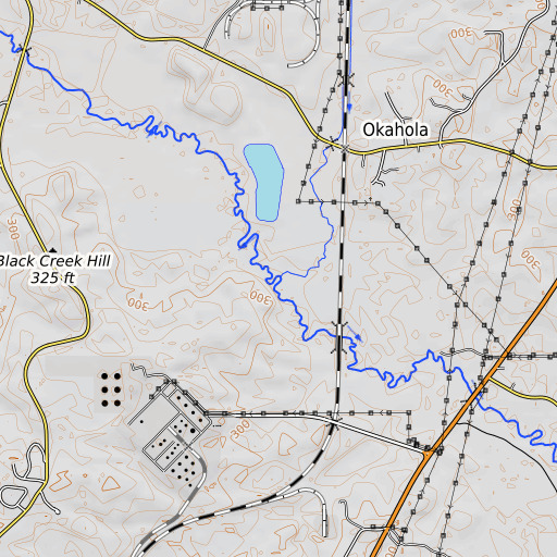 OpenTopoMap map of Sandy Run, MS