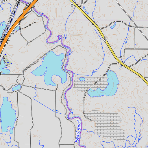 OpenTopoMap map of Second Alligator Branch, MS