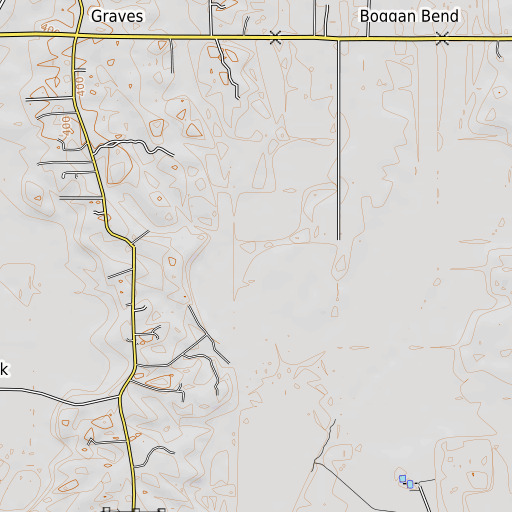 OpenTopoMap map of Shell Creek, MS