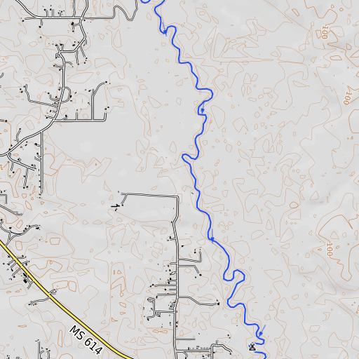 OpenTopoMap map of Spring Creek, MS