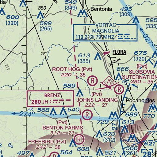 FAA VFR chart of Spring Creek, MS