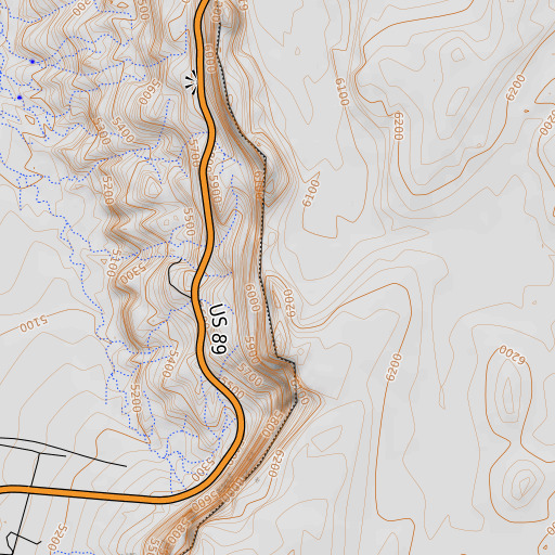 OpenTopoMap map of Antelope Pass, AZ