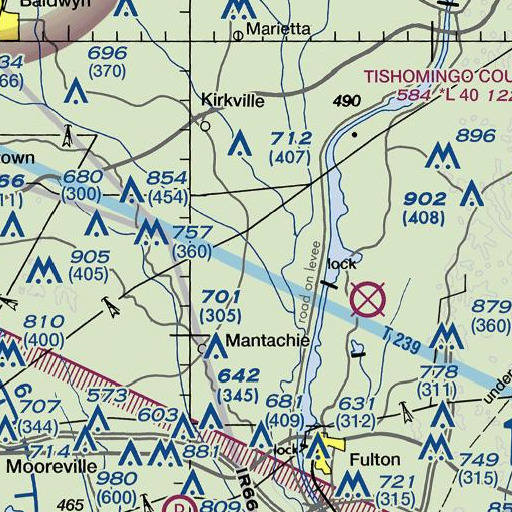 FAA VFR chart of Tynes Branch, MS