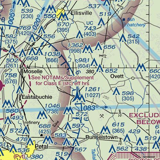 FAA VFR chart of Unity Chapel, MS