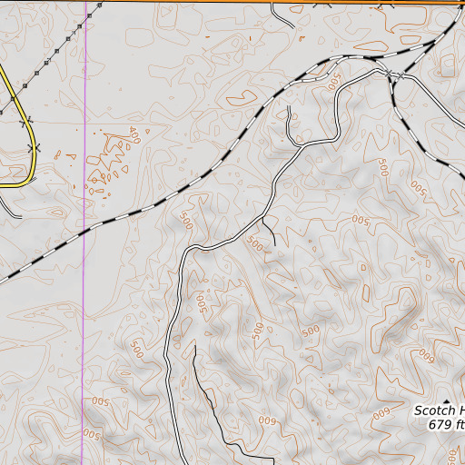 OpenTopoMap map of Utley Branch, MS