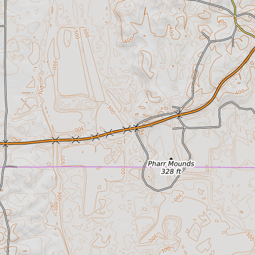 OpenTopoMap map of Wesson Branch, MS
