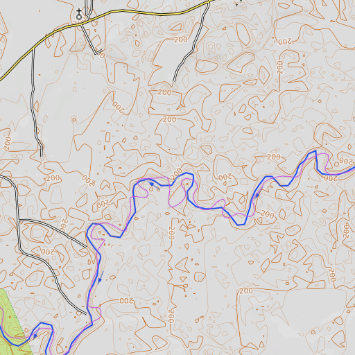 OpenTopoMap map of Wolf Creek, MS