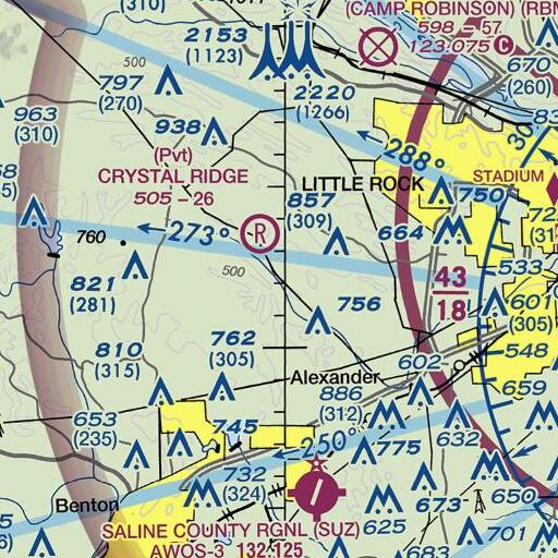 FAA VFR chart of Beauchamp Branch, AR