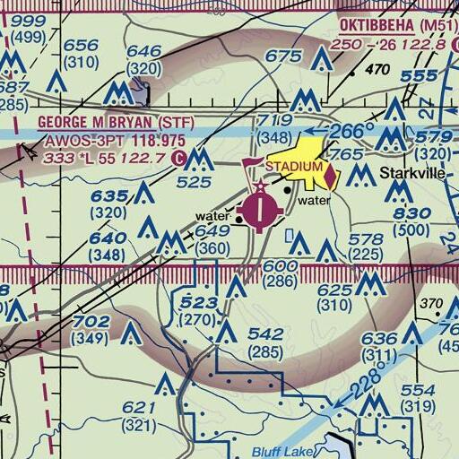 FAA VFR chart of Sunset, MS