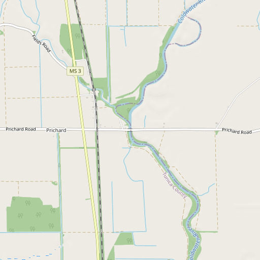 OpenStreetMap map of Thompsons Ferry (historical), MS