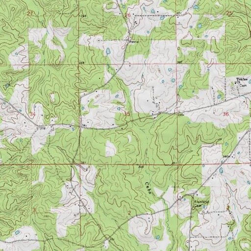 USGS 24K topo map of Bates School (historical), MS