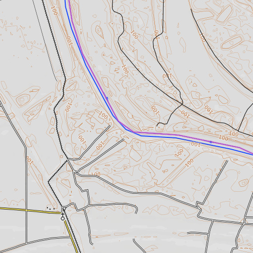 OpenTopoMap map of Palmyra Bend, MS