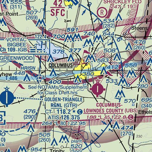 FAA VFR chart of Whitehall, MS