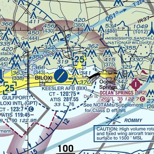FAA VFR chart of Gorenflo Elementary School, MS