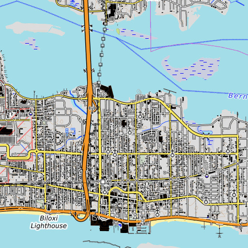OpenTopoMap map of Gorenflo Elementary School, MS