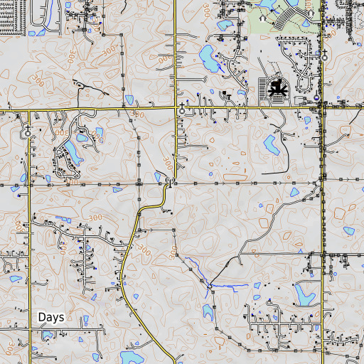 OpenTopoMap map of Moon School, MS