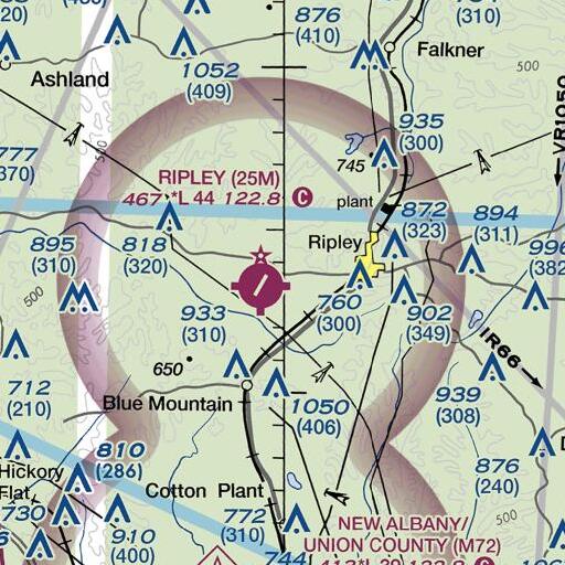 FAA VFR chart of Rutherford Branch, MS