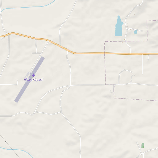 OpenStreetMap map of Rutherford Branch, MS