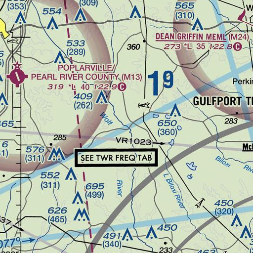 FAA VFR chart of Silver Run, MS