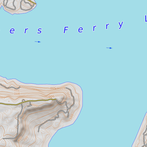 OpenTopoMap map of Upper Ferry (historical), AR