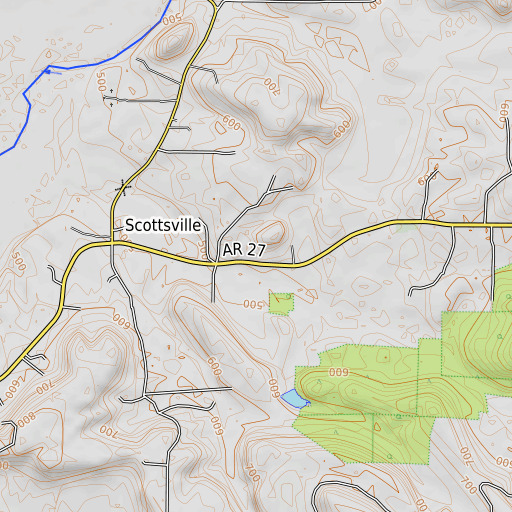 OpenTopoMap map of Pope County, AR