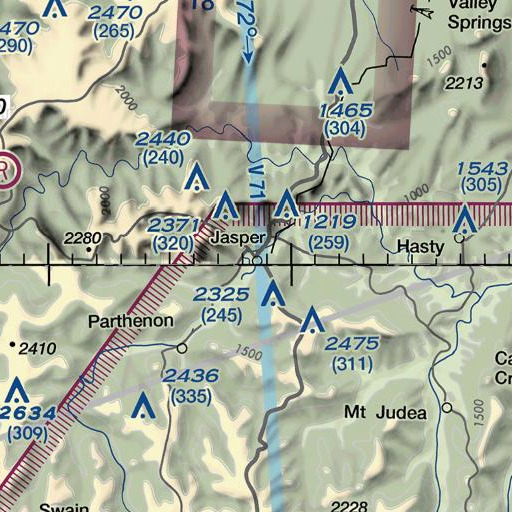 FAA VFR chart of Jasper High School, AR