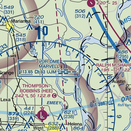 FAA VFR chart of Egg Bar, AR