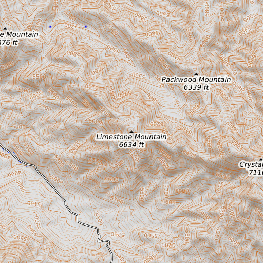 OpenTopoMap map of Limestone Mountain, AZ