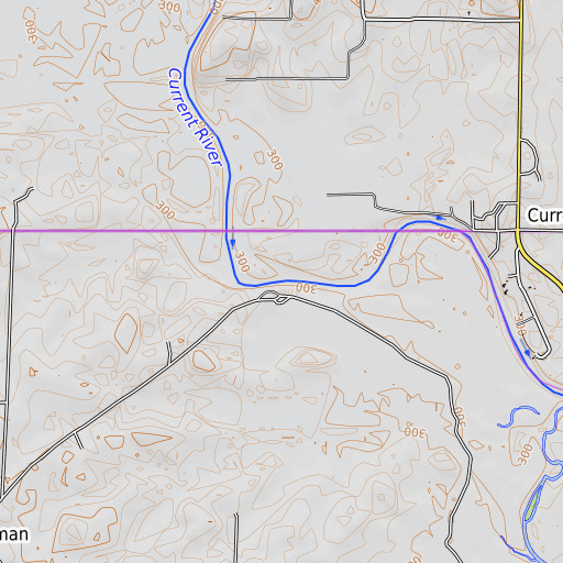 OpenTopoMap map of Pitmans Ferry (historical), AR