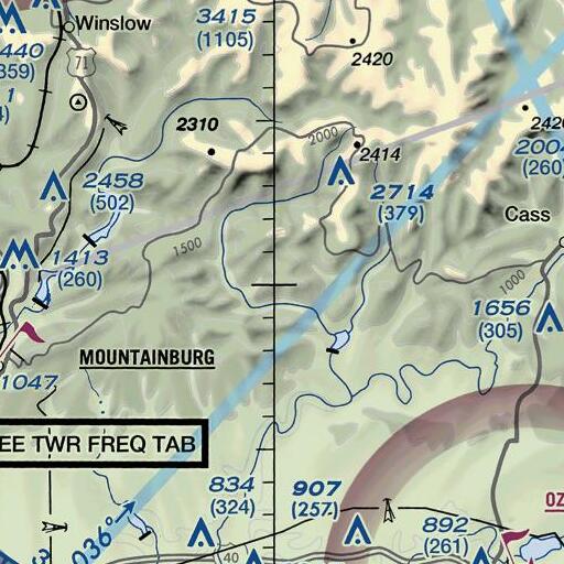 FAA VFR chart of Alexander Mountain, AR