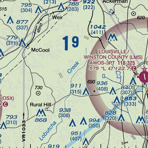 FAA VFR chart of Bay Branch, MS