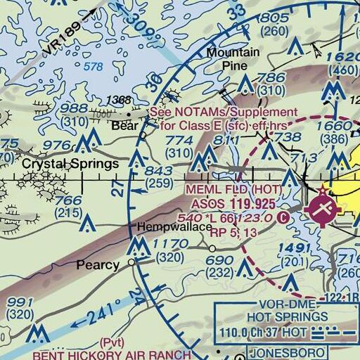 FAA VFR chart of Bear Creek, AR