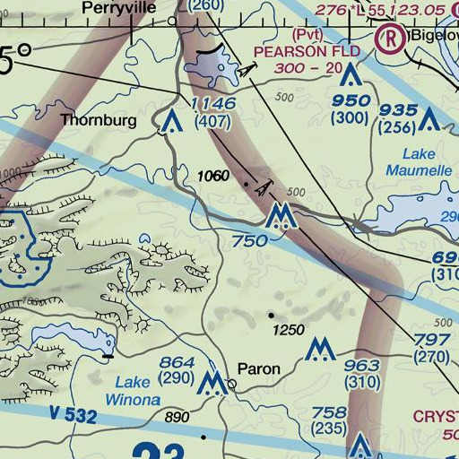 FAA VFR chart of Big Branch, AR