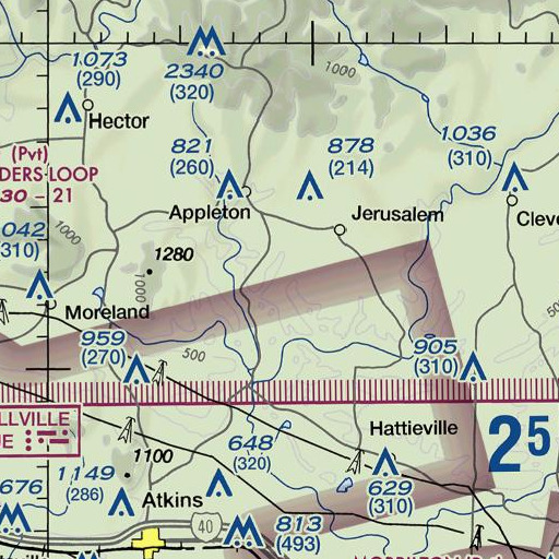 FAA VFR chart of Busted Mountain, AR