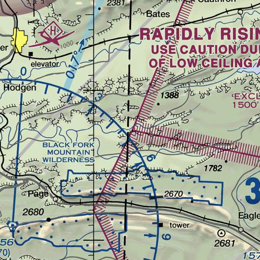 FAA VFR chart of Cedar Creek, AR