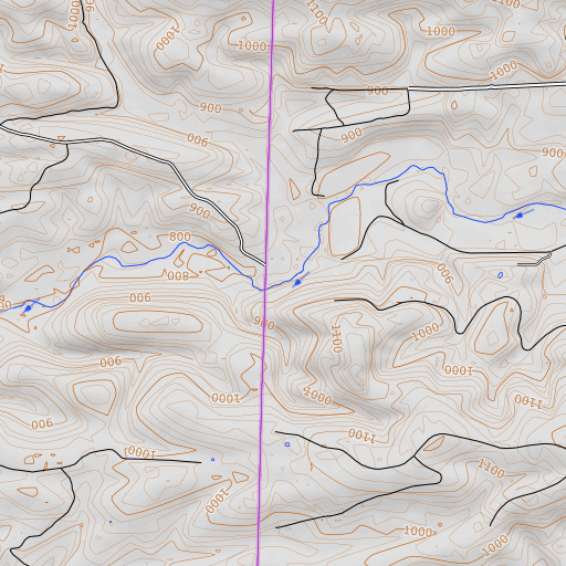 OpenTopoMap map of Cedar Creek, AR