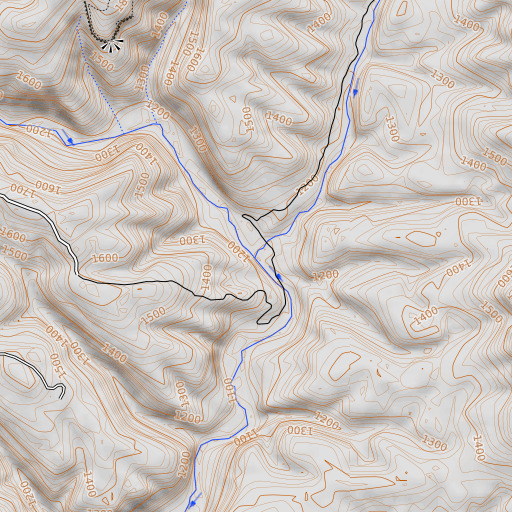 OpenTopoMap map of Cedar Creek, AR