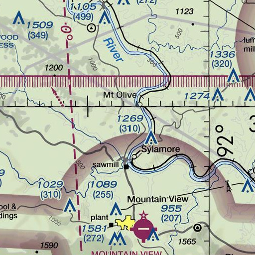 FAA VFR chart of Cedar Scrappy, AR