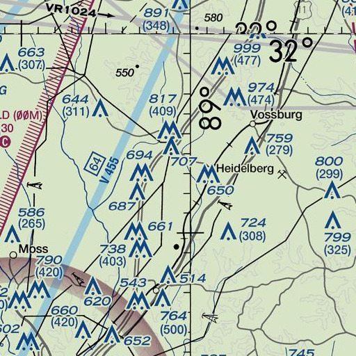 FAA VFR chart of Supervisor District 5, MS