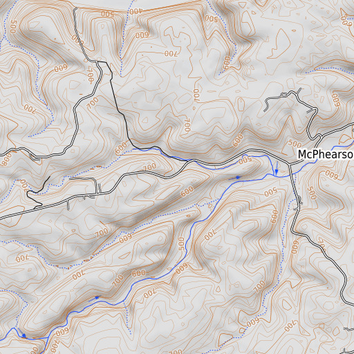 OpenTopoMap map of Coldwater Spring, AR