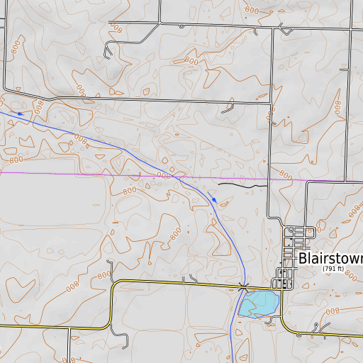 OpenTopoMap map of Bear Creek, MO