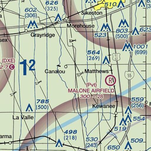 FAA VFR chart of Big Ridge School, MO
